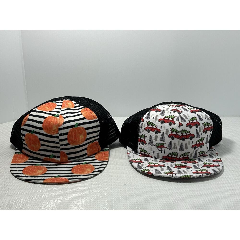 2 George Hats Trucker Hat Child 2-3 years Christmas‎ Tree Halloween Pumpkin